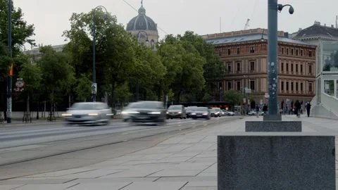 Time lapse of Vienna Ringstrasse with traffic Stock Footage 157883483