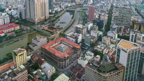 Time lapse view from above in Ho Chi Minh City, Vietnam. Stock Footage 135773469