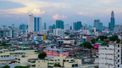 Time lapse view of Bangkok Cityscape, Thailand Stock Footage 141892433