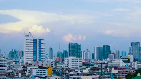 Time lapse view of Bangkok Cityscape, Thailand Stock Footage 141892441