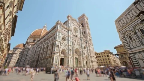 Time-lapse view of the Basilica of Santa Maria del Fiore in Florence, Italy Stock Footage 75822178