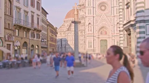 Time-lapse view of the Basilica of Santa Maria del Fiore in Florence, Italy Stock Footage 75823047