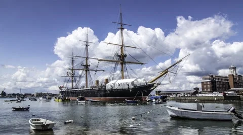 Time lapse view of a battleship Stock Footage 63612047