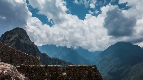 Time lapse view of beautiful mountains near Machu Picchu Stock Footage 100468730