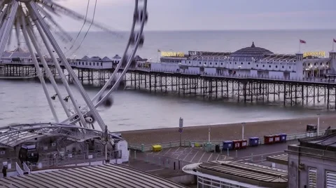 Time lapse view of Brighton Pier Stock Footage 62946674