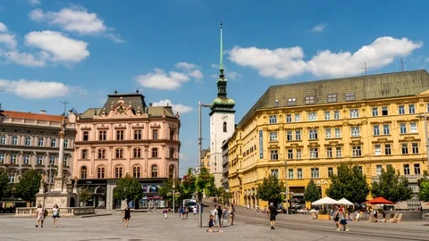 Time-lapse view on Brno in Czech Republic Video stock 123738933