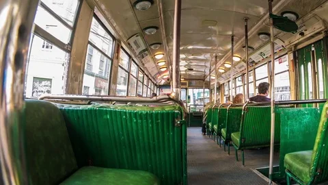Time-lapse view of a Bus ride through Valparaiso in Chile Video stock 84908299