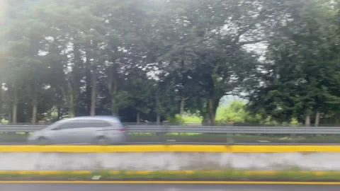 Time lapse view from the car window. Background of highway traffic Stock Footage 159841291