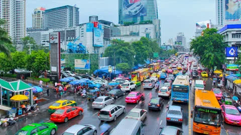 Time Lapse View of Central Bangkok at Central World. Stock Footage 25013767