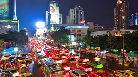 Time Lapse View of Central Bangkok at Central World. Stock Footage 25018708