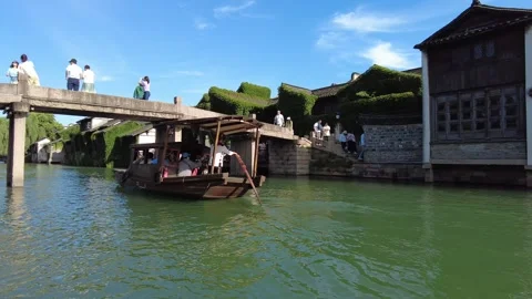Time Lapse View of Chinese ancient water town Stock Footage 276634425