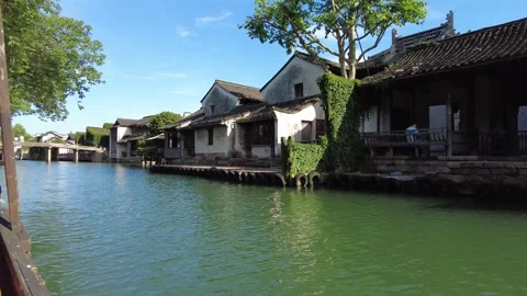 Time Lapse View of Chinese ancient water town Stock Footage 276634428