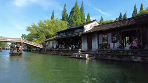 Time Lapse View of Chinese ancient water town Stock Footage 276634429