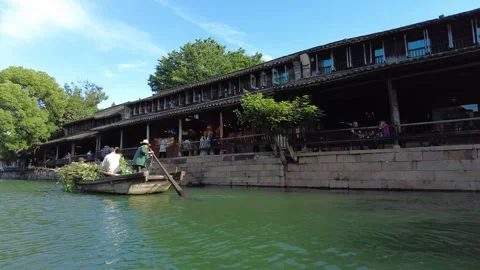 Time Lapse View of Chinese ancient water town Stock Footage 276634442