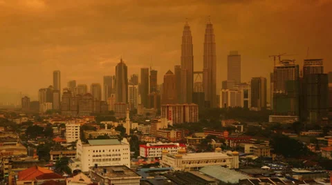 Time lapse view of city during sunset Stock Footage 39230319