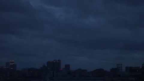 Time lapse of view city landscape . Beautiful evening clouds top view Stock Footage 312197857