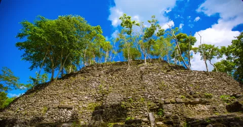 Time Lapse of view of clouds moving over the hill in Guatemala Stock Footage 64401382