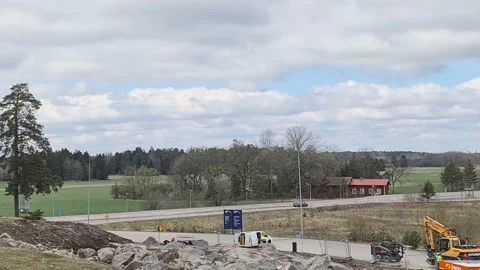 Time lapse view of construction imploding works on rocky terrain. Stock Footage 154822561