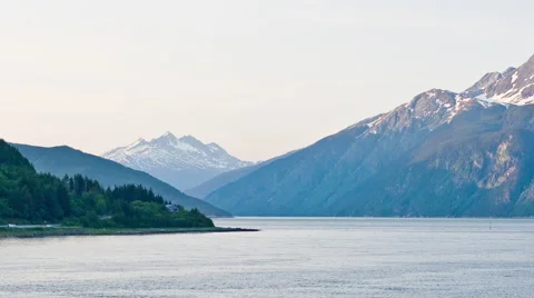 Time-lapse view from a cruise ship turning near the Haines, Alaska port. Stock Footage 52217840