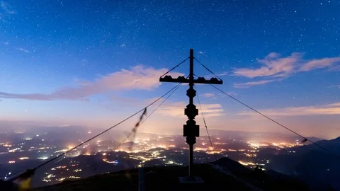 Time Lapse - View down a valley from the top of the mountain Stock Footage 99364004