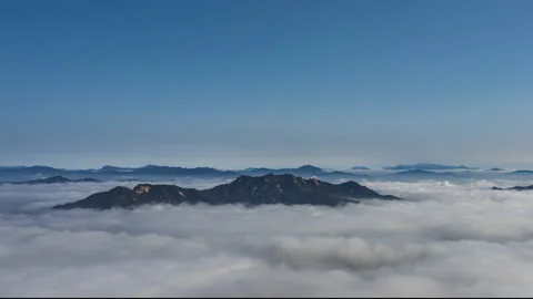 Time lapse  view foggy during  morning in suraksan mountain in seoul south korea Stock Footage 133843473