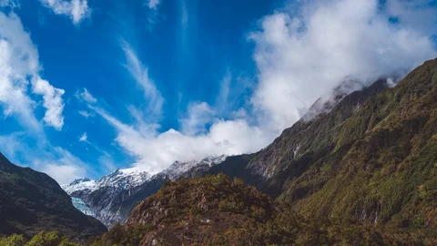 Time lapse view of Franz Josef Glacier Stock Footage 100501701