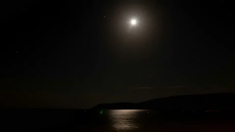 Time lapse view of a full moon night Stock Footage 98304945