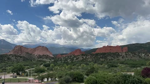 Time-Lapse – View of Garden of the Gods from the Visitor Center Stock Footage 344306208