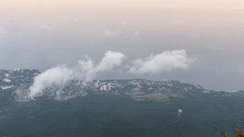 Time lapse. View from the high mountain to the city. Stock Footage 118005784