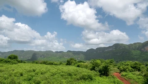 Time-lapse View Of Hills, Mountains, Nature And Cuban Landscape In Vinales, Cuba Video stock 101714317