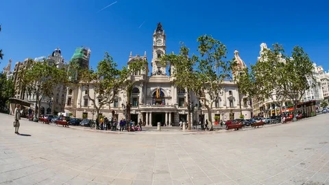 Time-lapse view on historic Architecture in Valencia in Spain Stock Footage 78144930