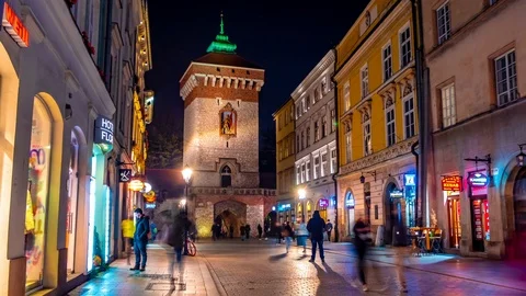 Time-lapse view on the historic centre of Krakow Stock Footage 122695391