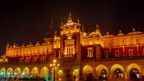 Time-lapse view on the historic centre of Krakow Stock-Footage 130208837