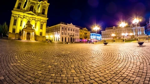 Time-lapse view on the historical centre of Timisoara in Romania Vídeos de archivo 89178971