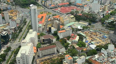 Time Lapse View of Ho Chi Minh City  Vietnam from Above Stock Footage 45667416