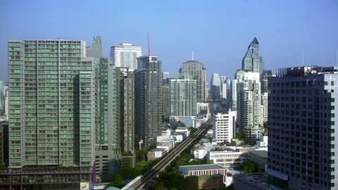 Time lapse view from a hotel Thong Lor train station, Subway station. Stock Footage 133716620