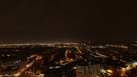 Time-lapse view of illuminated New Jersey in New York at night Stock Footage