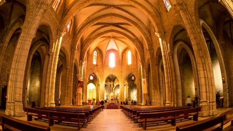 Time-lapse view on the interior of the cathedral of Valencia in Spain Stock Footage 78420552