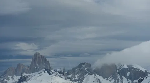 Time lapse view of jagged mountain peaks in Patagonia, South America Stock Footage 63278820