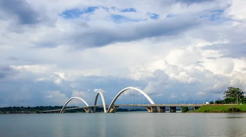 Time Lapse View of JK Bridge in Brasilia, Brazil Video stock 57381164