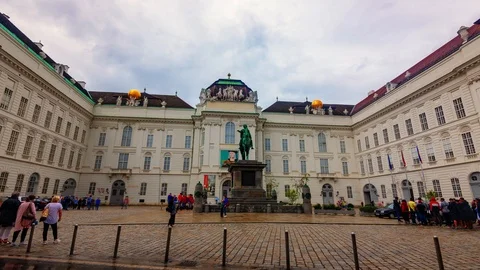 Time lapse view of Josefplatz in Vienna, Austria Stock Footage 116550521