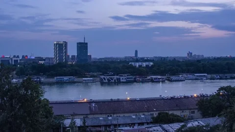 Time-lapse - View from Kalemegdan Stock Footage 163239179