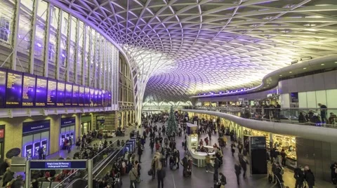 Time lapse view of King's Cross station in London Stock Footage 59034899