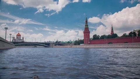 Time lapse with a view of the Kremlin Stock Footage 78662686