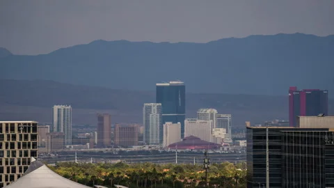 Time Lapse of view on Las Vegas from Red Rock Canyon in Nevada. Stock Footage 249963202
