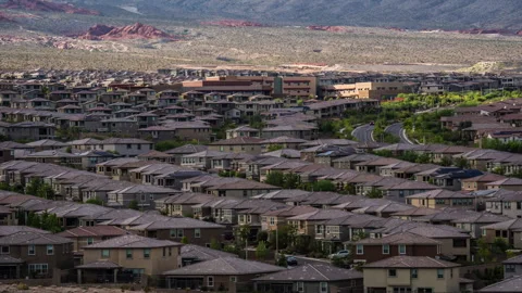 Time Lapse of view on Las Vegas from Red Rock Canyon in Nevada. Stock Footage 249963207