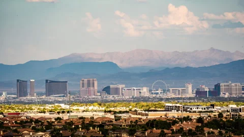 Time Lapse of view on Las Vegas from Red Rock Canyon in Nevada. Stock Footage 249964919