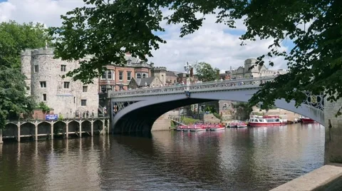 Time-lapse view of Lendal Bridge in York Stock Footage 65047809