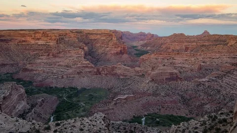 Time lapse view of Little Grand Canyon at Dusk Stock Footage