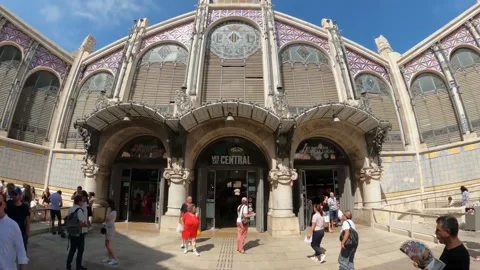 Time-Lapse View On The Mercat Central food market In Valencia In Spain market Vídeos de archivo 211075065